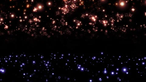 Loop orange blue spark fire particles falling on black background Stock Footage 306373200