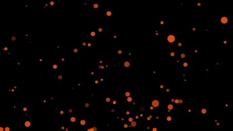 Loop orange bokeh particles flow up on black abstract background Stock Footage 296853374