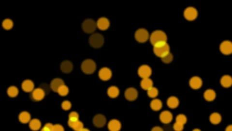 Loop orange bokeh particles flow up on black background Stock Footage 307303666