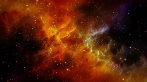 Loop orange cloud nebula space travel abstract background Stock Footage 315875227