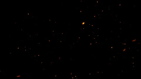 Loop orange dust particles move to right animation on black background Stock Footage 316528985