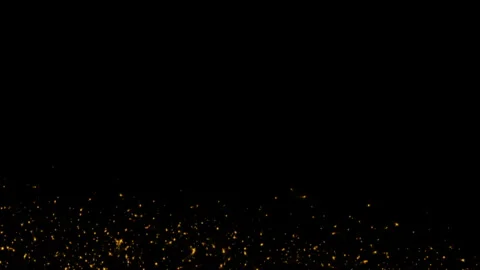 Loop orange particles flow up on black background Stock Footage 301439024