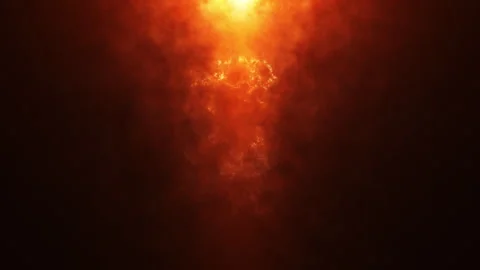 Loop orange red smoke cloud moving from top to bottom Stock Footage 267847981