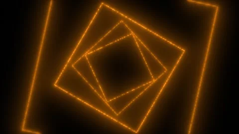 Loop orange tunnel of squares Stock Footage 314661679