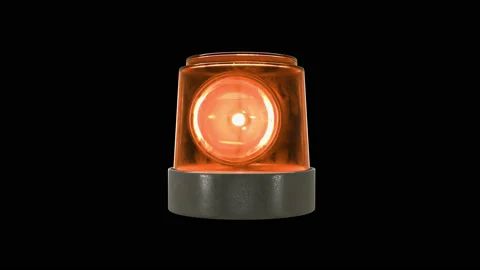 Loop Orange warning light with spots and alpha channel Stock Footage 131549582