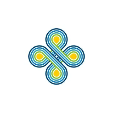 Loop Ornament Lines Logo Template Illustration Design. Vector EPS 10. Stock Illustration