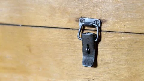 Loop for a padlock on the yellow box Stock Photos