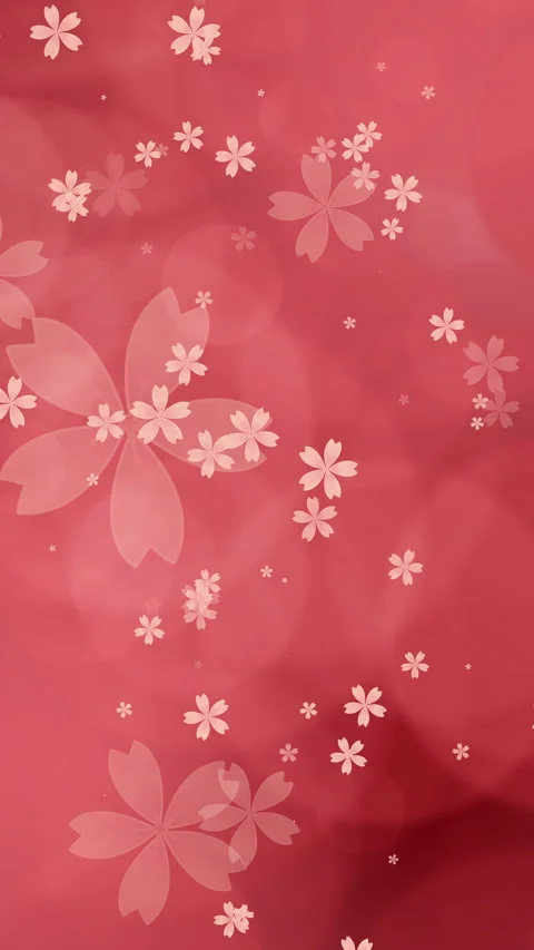 Loop pattern traditional apple tree branch flowers red background. Stock Footage 280988074