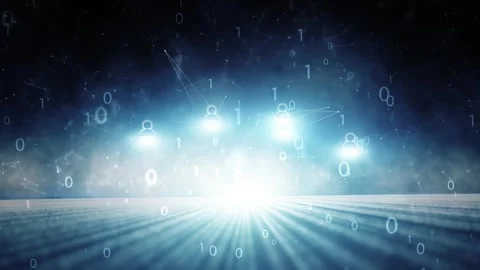 Loop people icons and digital data artificial intelligence landscape animati Stock Footage 339716949