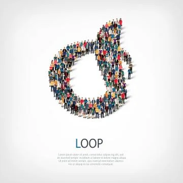 Loop people sign 3d Illustrazione stock