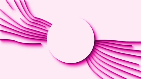 Loop pink abstract lines on a white background. round frame. soft shadows Stock Footage 314661898