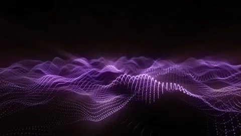 Loop pink black glow-in-the-dark background animation. cyber digital neon waves Stock Footage 274932100