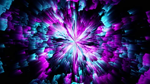 Loop pink blue radial gradient exploded circle background Video stock 217375859