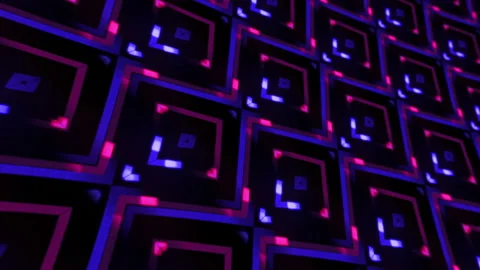 Loop Pink Blue Violet Magenta neon VJ sci-fi futuristic matrix Stock Footage 139803531