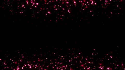 Loop pink hearts particles animation on black abstract backgeround Stock Footage 320465896