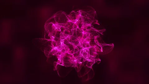 Loop is a pink luminous abstract energy sphere made of particles. Video stock 278214429