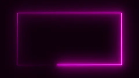 Loop pink neon glowing rectangular frame. Motion Graphic Background Design. Stock Footage 277028105