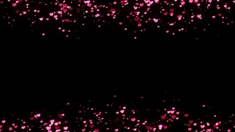 Loop pink red heart particles flow on abstract border background Stock Footage 317995911