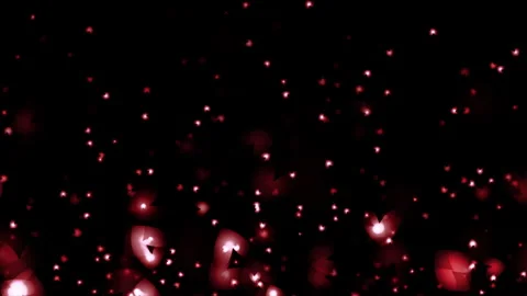 Loop pink red heart particles flow on black abstract background Stock Footage 320466122