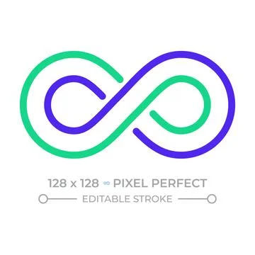 Loop pixel perfect two color line icon Stockillustratie