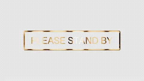Loop of Please Stand by word text golden shine text Video stock 313200565