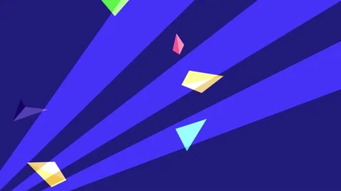 Loop pop art style background colorful crystals fly in the rays of light Stock Footage 146352080