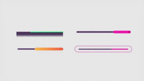 Loop progress bar variations animated loading bar set on dark background Vídeos de archivo 342242028