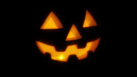 Loop Pumpkin Face In The Dark Stock Footage 272613197