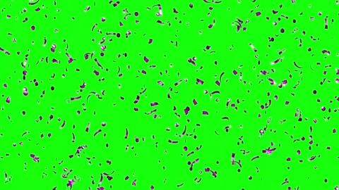 Loop Purple confetti falling over Green Screen Stock Footage 278917011