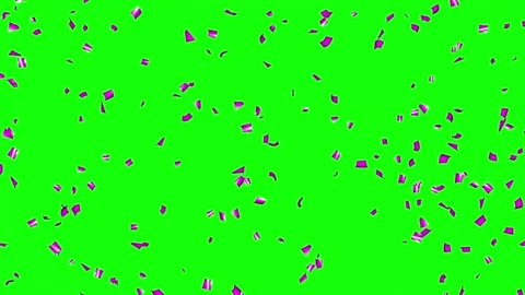 Loop Purple confetti falling over Green Screen Stock Footage 278917290
