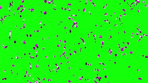 Loop Purple confetti falling over Green Screen Stock Footage 278917431