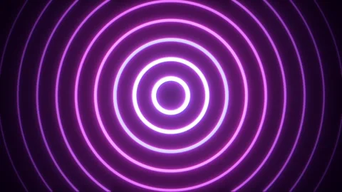 Loop purple glowing tunnel of circles. techno digital background Stock Footage 314378668