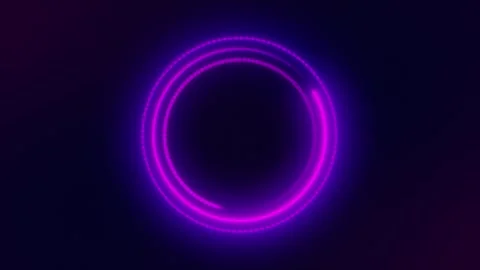 Loop purple neon glowing circles Stock Footage 315220817
