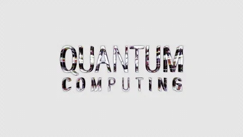 Loop Quantum Computing silver text shine glitch effect Stock Footage 307606983