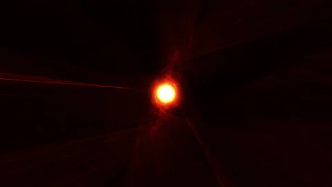 Loop radial glow golden wire mesh vortex tunnel Stock Footage 154367124