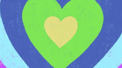 Loop of Rainbow Hand Drawing Heart  Psychedelic Background. Stock Footage 279825296