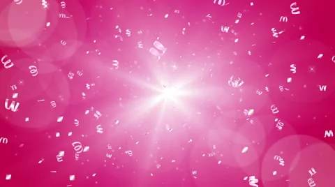 Loop-ready File Spreading Confetti motion background -Pink Color Stock Footage 68631326