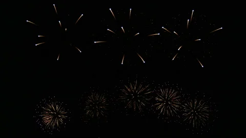 Loop real beautiful fireworks background on new year's eve countdown celebration Stock Footage 144681509