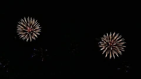 Loop of real fireworks background during new year's eve countdown celebration Stock Footage 144680208