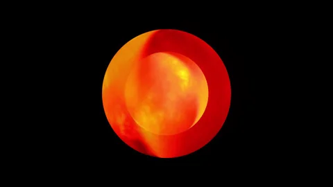 Loop red and orange fire energy magical orb sphere alpha channel Stock Footage 135542685