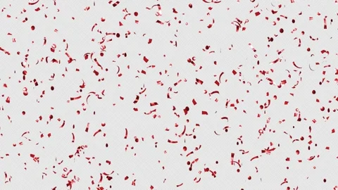 Loop Red confetti are falling on Alpha channel. Stock Footage 278920373