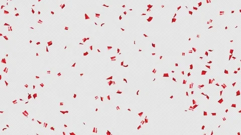 Loop Red confetti are falling on Alpha channel. Stock Footage 278930654
