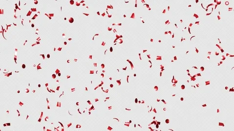 Loop Red confetti are falling on Alpha channel. Stock Footage 278939861