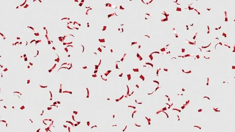 Loop Red confetti are falling on Alpha channel. Stock Footage 278940236