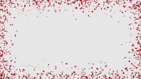 Loop Red confetti are falling on Alpha channel. Stock Footage 279893536
