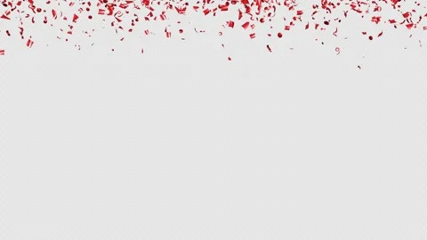 Loop Red confetti are falling on Alpha channel. Stock Footage 279896751