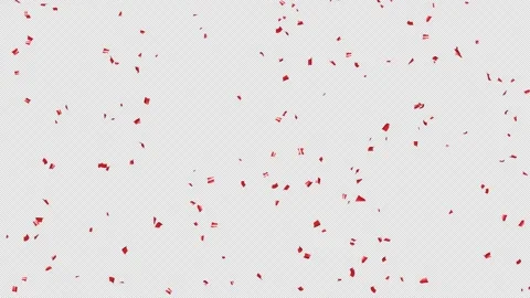 Loop Red confetti are falling on Alpha channel. 스톡 동영상 279900196