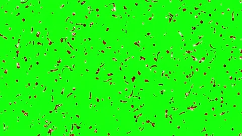 Loop Red confetti falling over Green Screen Stock Footage 278942416