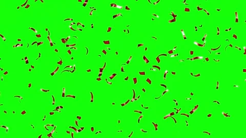 Loop Red confetti falling over Green Screen Stock Footage 278942553