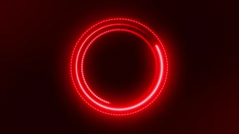 Loop red glowing bright circle. techno digital background Stock Footage 314378589